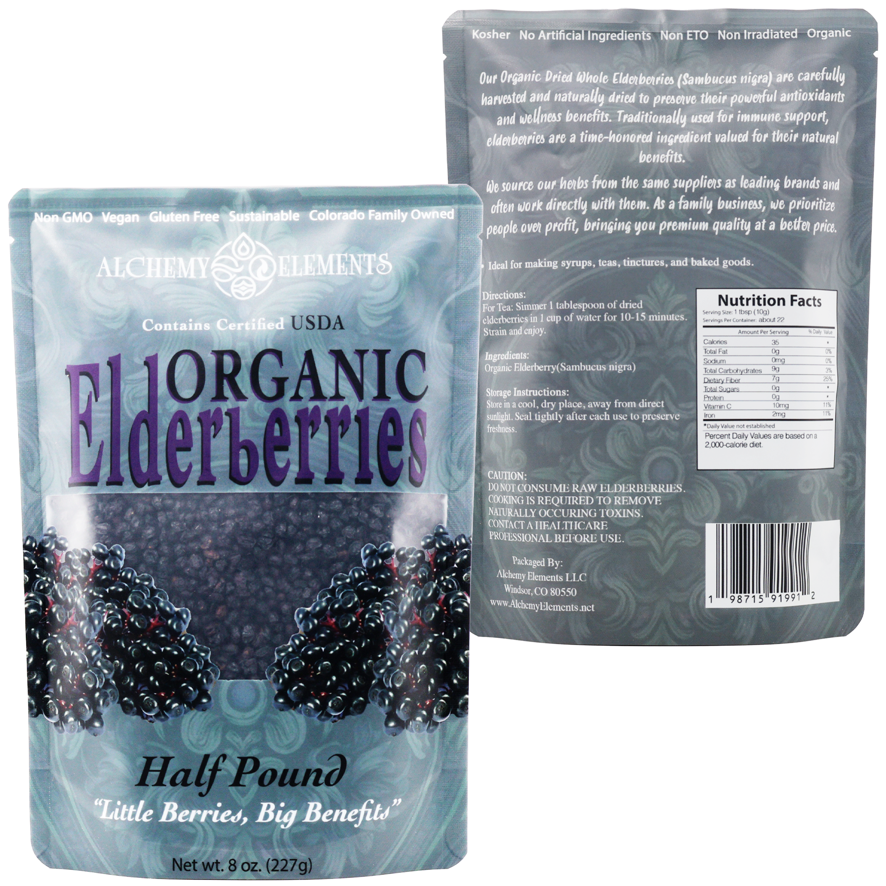 Organic Dried Elderberries